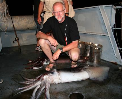 15. februar 2007: Jens Tang Christensen med Humboldt-blæksprutte