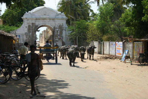Byporten i Tranquebar med Chr. VII´s navnetræk, fra 1792
